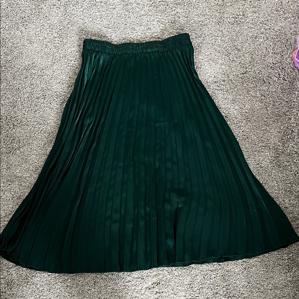 Max Studio Deep Green A-Line Skirt